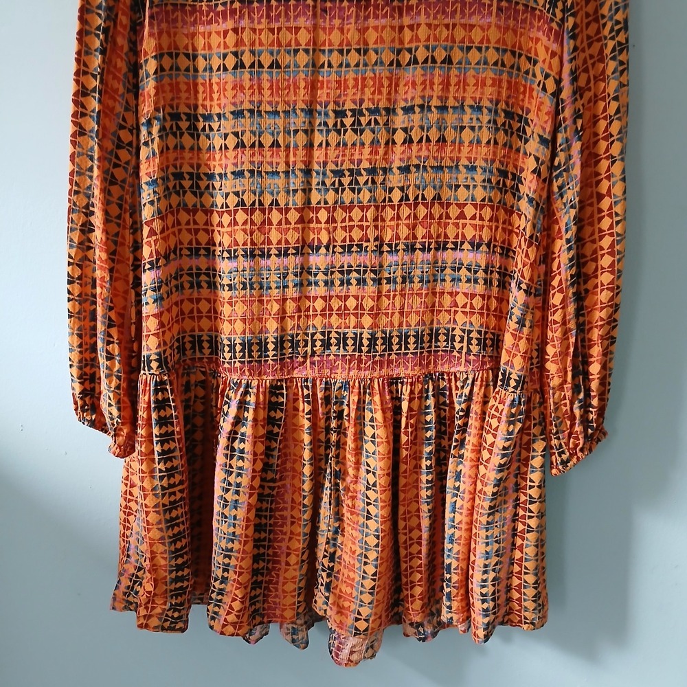 Anthropologie Elyn Tunic Dress Size XS Mini Drop Waist Long Sleeve Button Up - Picture 14 of 14